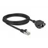 Cabo de extensão de rede S/FTP RJ45 macho para RJ45 fêmea Cat.6A 2 m preto DeLOCK 87002