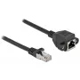Cabo de extensão de rede S/FTP RJ45 macho para RJ45 fêmea Cat.6A 2 m preto DeLOCK 87002