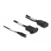 Cabo HDMI DeLOCK 4K 60 Hz com alimentação DC 2,1 x 5,5 mm 0,30 m para montagem em painel