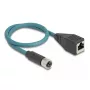 Cabo adaptador DeLOCK M12 codificação X conector fêmea de 8 pinos para conector fêmea RJ45 50 cm