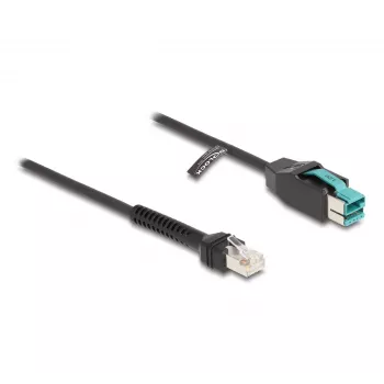 Cabo espiral DeLOCK RJ50 macho para PoweredUSB macho 12 V 3 m preto