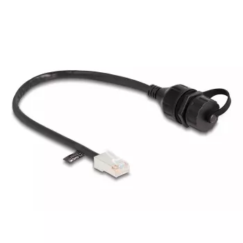 Cabo de rede DeLOCK 88012 RJ45 macho para RJ45 fêmea Cat5e 0,25 m preto