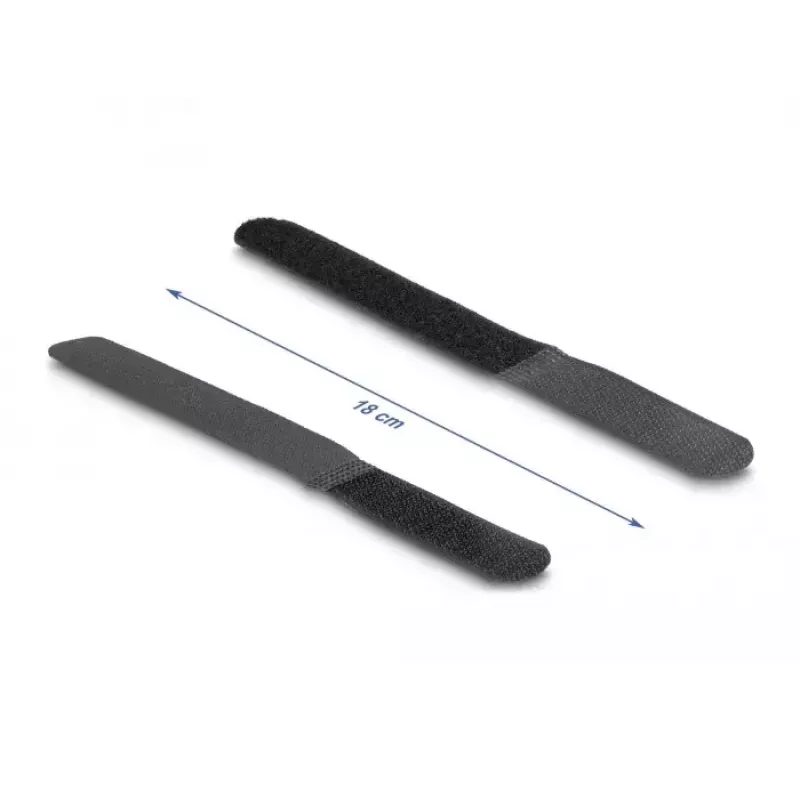 Abraçadeira de velcro para cabos DeLOCK 19110 180x20 mm preto 10 unid.