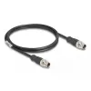 Cabo de rede DeLOCK M12 codificação X 8 pinos macho para macho Cat5e 1 m preto