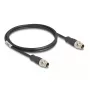 Cabo de rede DeLOCK M12 codificação X 8 pinos macho para macho Cat5e 1 m preto