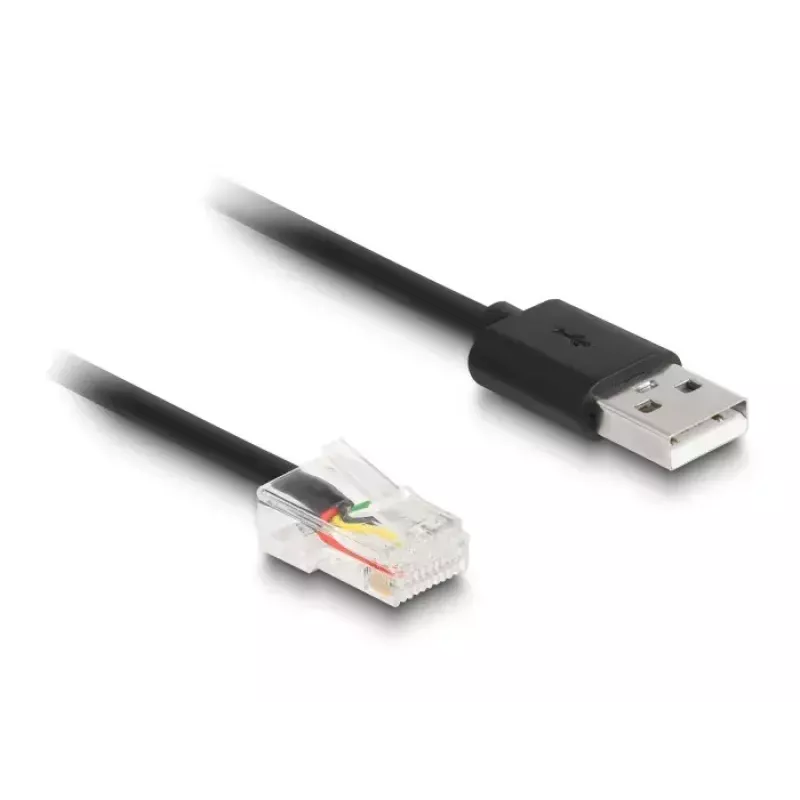 Cabo espiral DeLOCK RJ50 para USB 2.0 Type-A 2 m preto