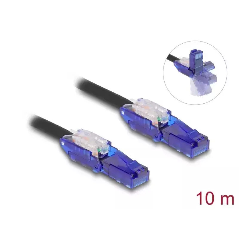 Cabo de rede DeLOCK 80931 RJ-45 Cat6 10 m preto violeta