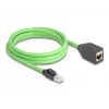 Cabo de rede DeLOCK RJ45 Cat.6A macho para fêmea 2 m verde