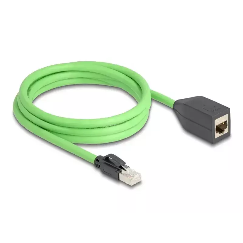 Cabo de rede DeLOCK RJ45 Cat.6A macho para fêmea 2 m verde