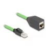 Cabo de rede DeLOCK RJ45 Cat.6A macho para fêmea 2 m verde