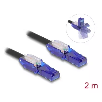 Cabo de rede DeLOCK 80927 RJ-45 Cat6 2 m preto violeta