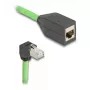 Cabo de rede DeLOCK 80887 RJ-45 Cat6a 2 m preto verde