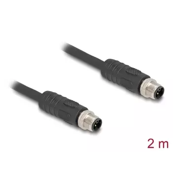 Cabo sensor/atuador DeLOCK 80515 2 m RST M12 preto