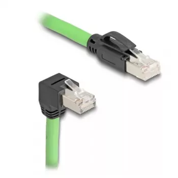 Cabo de rede DeLOCK RJ45 Cat.6A ficha macho a ficha macho curvado para cima 2 m verde