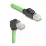 Cabo de rede DeLOCK RJ45 Cat.6A ficha macho a ficha macho curvado para baixo 2 m verde