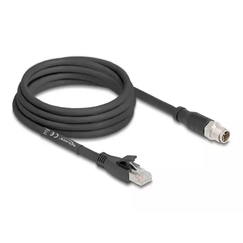 Cabo de rede DeLOCK 80580 M12 RJ-45 Cat5e 3 m preto