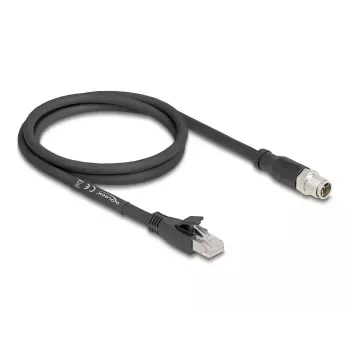 Cabo de rede DeLOCK 80577 M12 para RJ-45 Cat5e 1 m preto