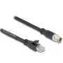 Cabo de rede DeLOCK 80577 M12 para RJ-45 Cat5e 1 m preto