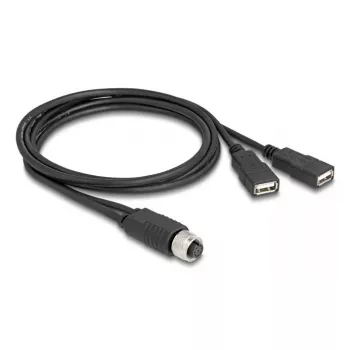 Cabo sensor/atuador DeLOCK 1 m M12 2 x USB Type-A preto 60290