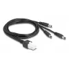 DeLOCK 90168 Cabo Mini-Fit 6 pinos para 3x ficha DC 5,5x2,5 mm, 1 m, preto
