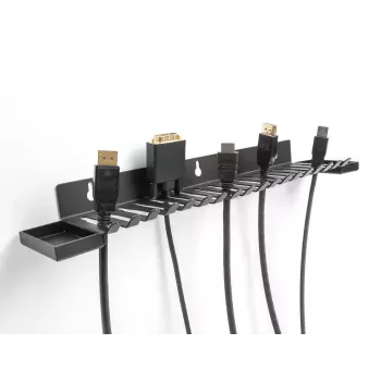 Suporte para cabos DeLOCK 67180 parede preto 72 mm x 401 mm x 12 mm