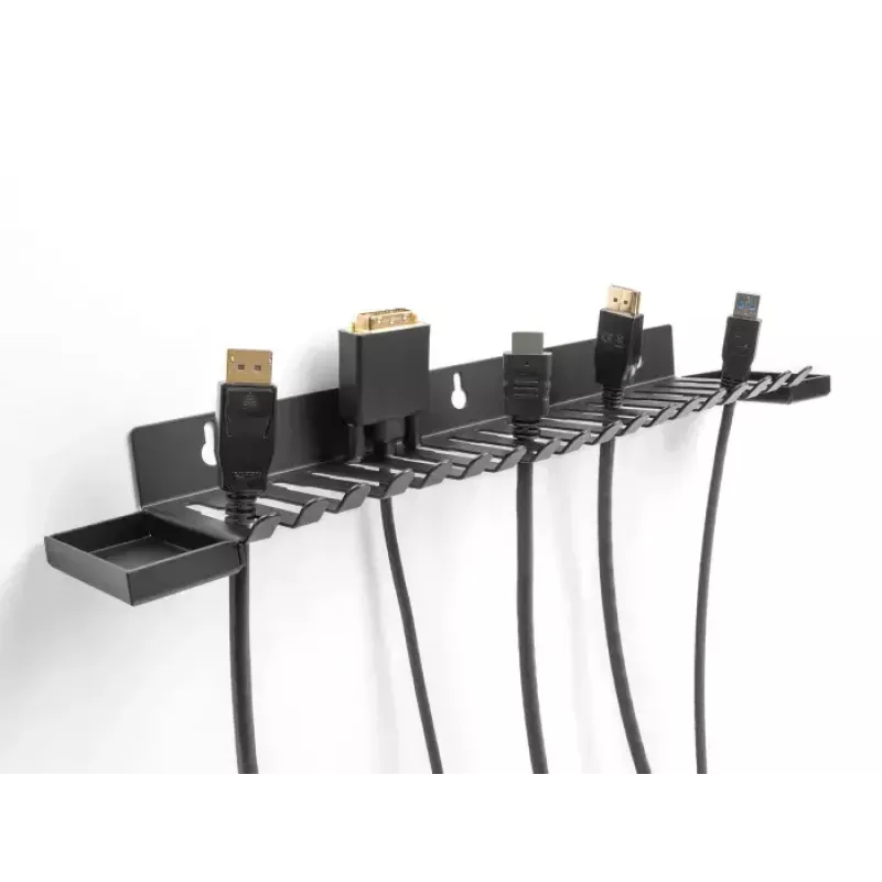 Suporte para cabos DeLOCK 67180 parede preto 72 mm x 401 mm x 12 mm