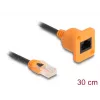 Cabo de rede DELOCK 90803 Cat5e U/UTP RJ-45 para RJ-45 preto/laranja 0,3 m