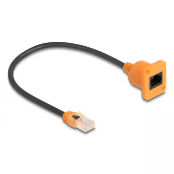 Cabo de rede DELOCK 90803 Cat5e U/UTP RJ-45 para RJ-45 preto/laranja 0,3 m