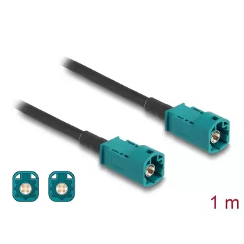 Cabo coaxial DELOCK 90678 HSD Z para HSD Z, 1 m, preto/azul