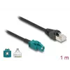 Cabo coaxial DELOCK 90697 — 1 m, HSD Z para RJ-45, preto/azul