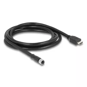 Cabo DELOCK M12 codificação A 17 pinos (conector fêmea) para HDMI (ficha) 2 m