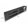 Painel de encaminhamento de cabos 19 polegadas 2U DELOCK metal preto com 4 aberturas