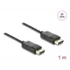 Cabo coaxial DisplayPort DELOCK 8K 60 Hz, DisplayPort–DisplayPort, 1 m, preto, revestimento entrançado