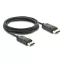Cabo coaxial DisplayPort DELOCK 8K 60 Hz, DisplayPort–DisplayPort, 1 m, preto, revestimento entrançado