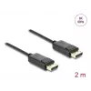 Cabo coaxial DisplayPort DELOCK 8K 60 Hz, DisplayPort para DisplayPort, 2 m, preto, entrançado