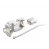 Delock 90938 Módulo Keystone de RJ45 para LSA Cat.6A, angulado a 45 graus, blindado, saída de cabo a 180 graus, sem ferramentas