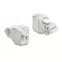 Delock 90938 Módulo Keystone de RJ45 para LSA Cat.6A, angulado a 45 graus, blindado, saída de cabo a 180 graus, sem ferramentas