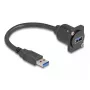 Cabo USB D-Type DeLOCK ficha Type-A para conector fêmea Type-A 20 cm 5 Gbit/s