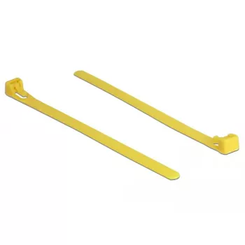 Abraçadeira de cabo reutilizável DELOCK 18760 — nylon, 150×7,5 mm, amarelo, 100 unid.
