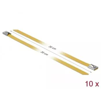 Abraçadeira de cabo em aço DeLOCK 18790 300 mm amarelo 10 unid.