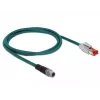 DeLOCK 85425 Cabo de rede industrial M12 codificação X de 8 pinos ficha para ficha RJ45, 1 m, azul-água