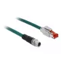 DeLOCK 85425 Cabo de rede industrial M12 codificação X de 8 pinos ficha para ficha RJ45, 1 m, azul-água