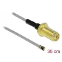 Cabo coaxial DeLOCK 90398 0,35 m SMA MHF preto dourado cinzento