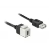 Módulo Keystone DeLOCK 86391 USB C plano preto branco