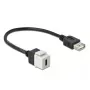 Módulo Keystone DeLOCK 86391 USB C plano preto branco