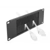Painel de escovas DeLOCK 10 polegadas régua de escovas de gestão de cabos 2U preto