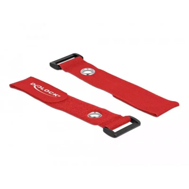 Abraçadeira de velcro DeLOCK 19550 vermelho 3 unid.