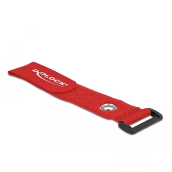 Abraçadeira de velcro DeLOCK 19550 vermelho 3 unid.