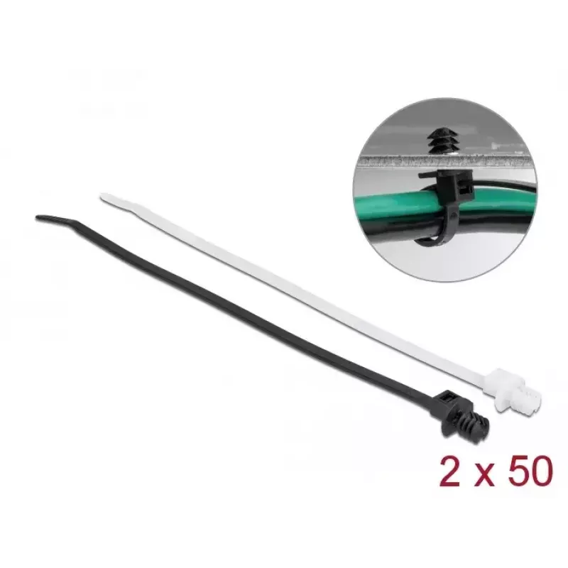 Abraçadeira com base de lamelas DeLOCK 19502 C 200 x L 4,8 mm 100 unid.