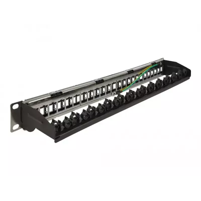 Patch panel DeLOCK 19 polegadas 24 portas com calha de encaminhamento de cabos